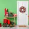 Haute Decor 26" Pre-Lit Holiday Times Red & White Ornament, Berry & Pinecone Wreath, Soft White LED Lights